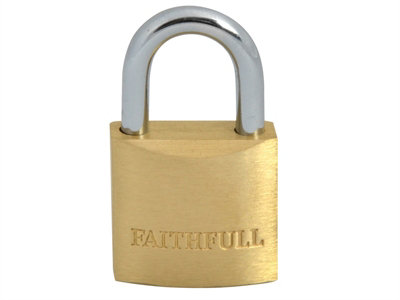 Faithfull BC7525 Brass Padlock 25mm 3 Keys FAIPLB25