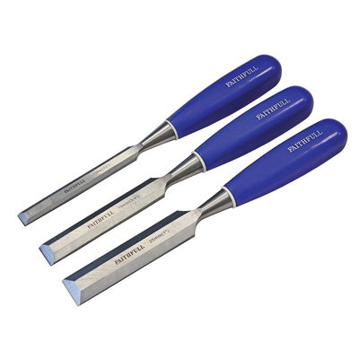 Faithfull Bevel Edge Chisel Blue Grip Multi Colour (12,19 & 25mm)