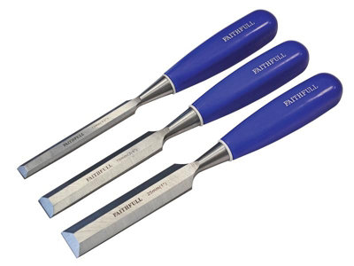 Faithfull Bevel Edge Chisel Blue Grip Set, 3 Piece FAIWCBS3BC