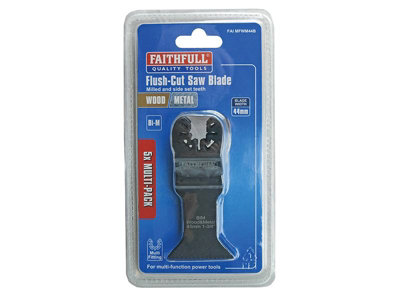 Faithfull - Bi-Metal Flush Cut Wood/Metal Blades 44mm (Pack 5)