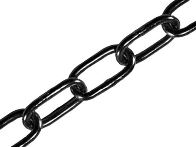 Faithfull Black Japanned Chain 3.0mm x 2.5m - Durable and Strong Load Capacity
