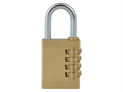 Faithfull Brass Combination Padlock 38mm DIY at B&Q