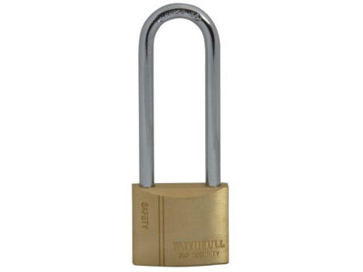 Faithfull - Brass Padlock 40mm Long Shackle 3 Keys