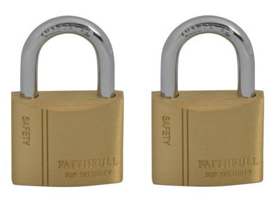 Faithfull - Brass Padlock Keyed Alike 2 x 40mm