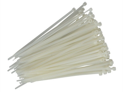 Faithfull Cable Ties White 4.8 x 250mm (Pack 100) FAICT250W