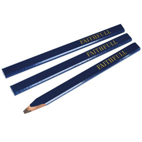 Faithfull - Carpenter's Pencils - Blue / Soft (Pack 3)