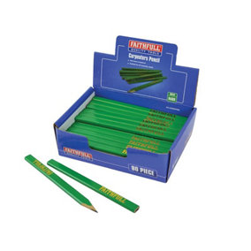 Faithfull - Carpenter's Pencils - Green / Hard (Display 80)