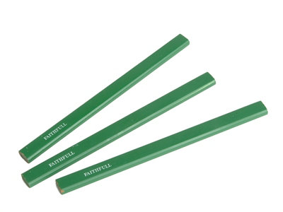 Faithfull - Carpenter's Pencils - Green / Hard (Pack 3)