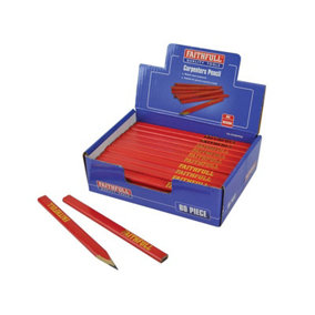 Faithfull - Carpenter's Pencils - Red / Medium (Display 80)
