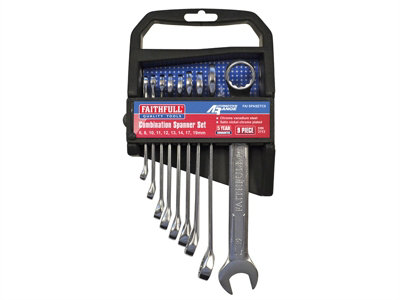 Faithfull  Chrome Vanadium Combination Spanner Set, 9 Piece FAISPASETC9