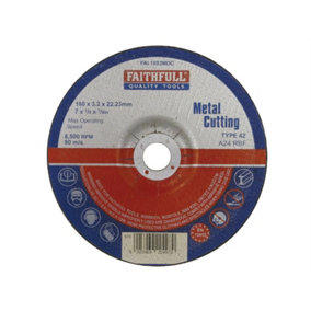 Faithfull  Depressed Centre Metal Cutting Disc 180 x 3.2 x 22.23mm FAI1803MDC