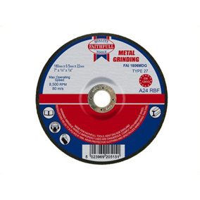Faithfull  Depressed Centre Metal Grinding Disc 180 x 6.5 x 22.23mm FAI1806MDG