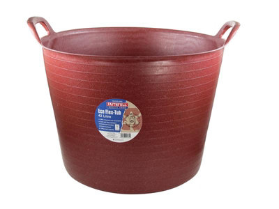 Faithfull Eco Flex Tub Bucket 42 litre - Recycled Red FAIECOFLXR42