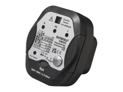 Faithfull EM908 Socket Polarity Tester with RCD Test Function FAIDETSOCRCD