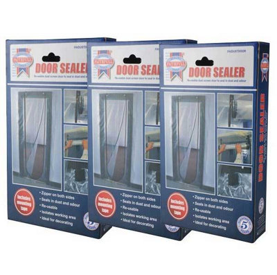 Faithfull FAIDUSTDOOR Reusable Decorators Door Dust Sealer - Pack of 3