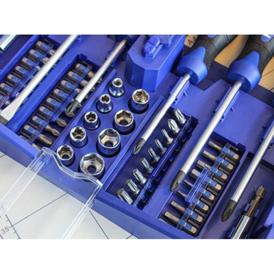 Faithfull FAISDSET63 63 Piece Mixed Screwdriver Socket Assorted Tool ...