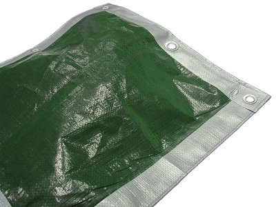 Faithfull FAITARP129 Tarpaulin Green and Silver 3.6m x 2.7m 12ft x 9ft Tarp