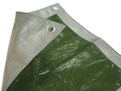 Faithfull FAITARP129 Tarpaulin Green and Silver 3.6m x 2.7m 12ft x 9ft Tarp - 5