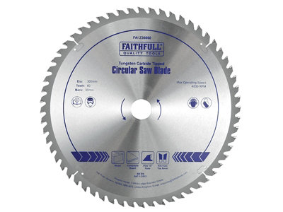 Faithfull FAIZ30060 TCT Circular Saw Blade 300 x 30mm x 60T POS FAIZ30060