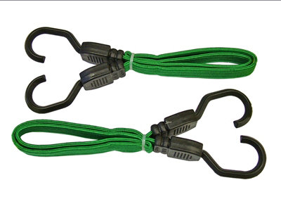 Faithfull Flat Bungee Cord 60cm 24in Green 2 Piece FAITDBUNG24
