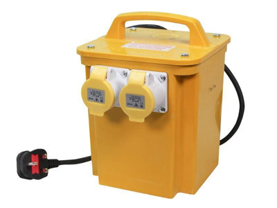 Faithfull FPPTRAN33A 110v Twin Socket Work Site Transformer 3.3 KVA Heavy Duty