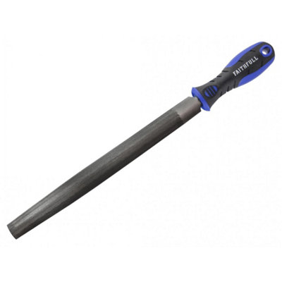 Faithfull Half-round Second Cut File, Handled Multi Colour (300mm (12in))