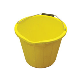 Faithfull Heavy-Duty Bucket 14 litre (3 gallon) - Yellow FAI3GBUCKYEL