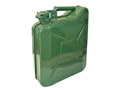 Faithfull Heavy Duty Green Metal Jerry Can - 10 Litre Fuel Storage ...