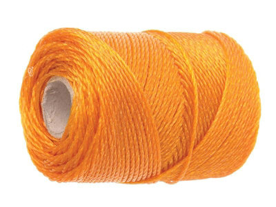 Faithfull Heavy-Duty Polyethylene Brick Line - 250M Orange for Precision Laying