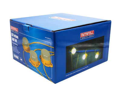 Faithfull HI-22LED-B Festoon Lights 10 LED Bulbs 110V 22m FPPSLFESTL22 - 5
