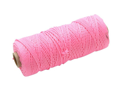 Faithfull  Hi-Vis Nylon Brick Line 100m (330ft) Pink FAIBLHVP