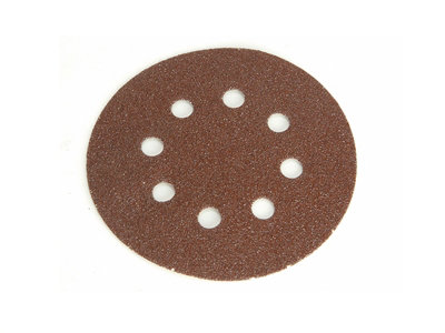 Faithfull Hook & Loop Sanding Disc DID3 Holed 125mm Coarse Pack 5 FAIADHL125C