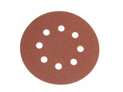 Faithfull Hook & Loop Sanding Disc DID3 Holed 125mm x 120G Pack 25 FAIAD125120H