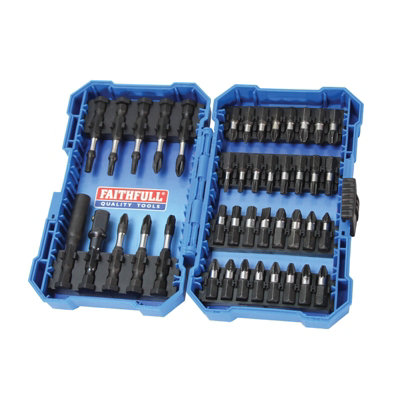 Faithfull Impact Screwdriver Bit Set 42 Piece Cased Set FAISBSET42IM XMS21IMPS42