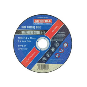 Faithfull  Inox Cutting Disc 100 x 1.2 x 16mm FAI10012INOX