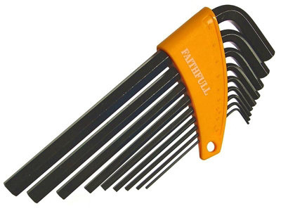 Faithfull  Long Arm Hex Key Set, 9 Piece (1.5-10mm) FAIHKS9ML