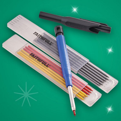 Faithfull Long Reach Pencil & Wet Dry Surface Trade Marking Set XMS24PENCIL