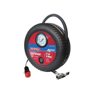 Faithfull Low Volume Tyre Inflator 12v Multi Colour (One Size)