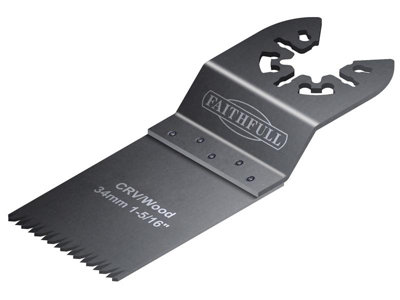 Faithfull M0010027 Multi-Function Tool CrV Flush Cut Wood Blade Ground Side Set 34mm (Box 100) FAIMFW34B100