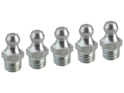 Faithfull M8 X 1.25 Straight Grease Nipples - Pack of 5 for Optimal Performance