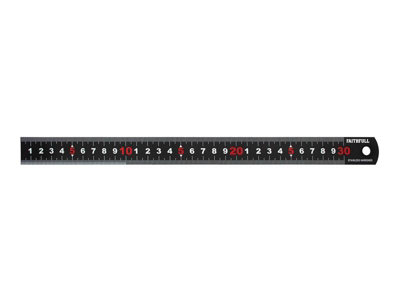 Faithfull Matt Black Stainless Steel Measuring Rule 300mm FAIRUL300MB