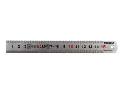 Faithfull Matt Silver Measuring Rule 150mm FAIRUL150MS