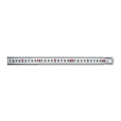 Faithfull Measuring Rule, Matt Silver Multi Colour (300mm)