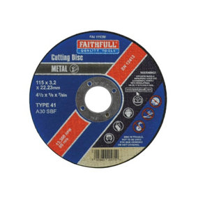 Faithfull  Metal Cut Off Disc 115 x 3.2 x 22.23mm FAI1153M