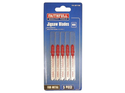 Faithfull  Metal Cutting Jigsaw Blades Pack of 5 T118B FAIJBT118B