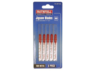 Faithfull  Metal Cutting Jigsaw Blades Pack of 5 T118G FAIJBT118G