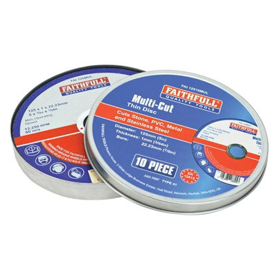 Faithfull Multi-purpose Cutting Discs Multi Colour (125 x 1.0 x 22.23mm)