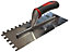 Faithfull - Notched Trowel Serrated 10mm Stainless Steel Soft Grip Handle 13 x 4.1/2in