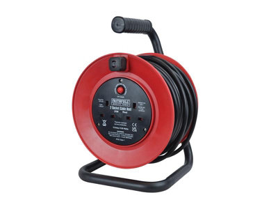 Faithfull Open Drum Cable Reel 240 Volt 25 Metre 13 Amp 2 Socket FPPCR25M