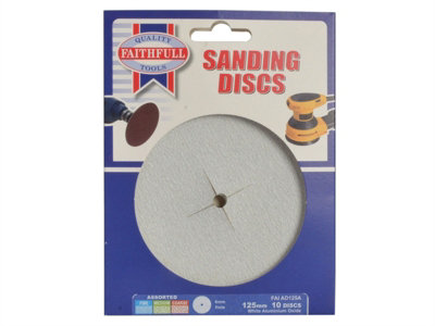 Faithfull Paper Sanding Disc 6 x 125mm Fine Pack 5 FAIAD125F - 3